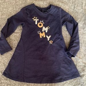 Tommy Hilfiger navy/grey/gold long sleeve dress